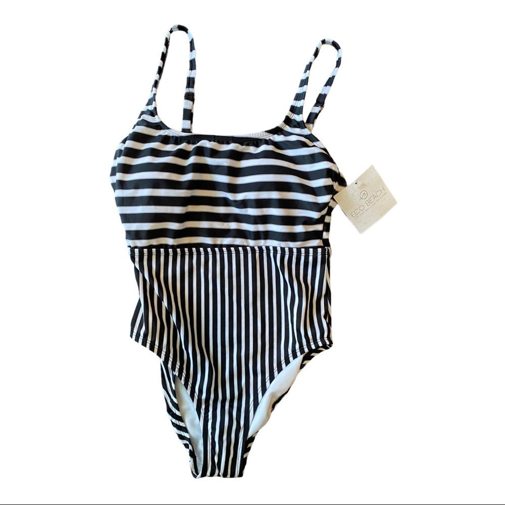 NWT ECO Beach Bathing Suit SWIMSUIT Small Stripes